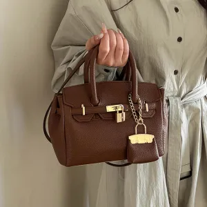 Women Casual Solid Color PU Drawstring Shoulder Handbag
