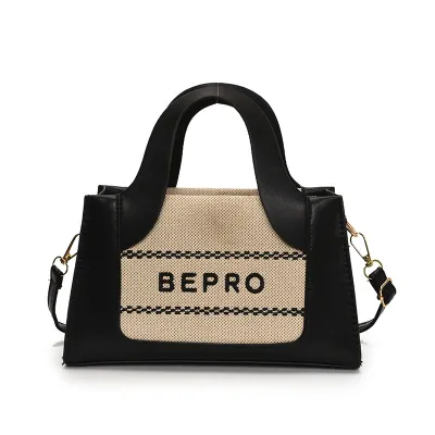 Women Fashion Casual Stitching Letters Embroidered Small Square PU Handbag