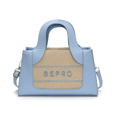 Women Fashion Casual Stitching Letters Embroidered Small Square PU Handbag