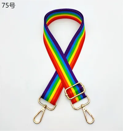Fashion Rainbow Stripe Bag Shoulder Strap Adjustable Strap Bag Accessories