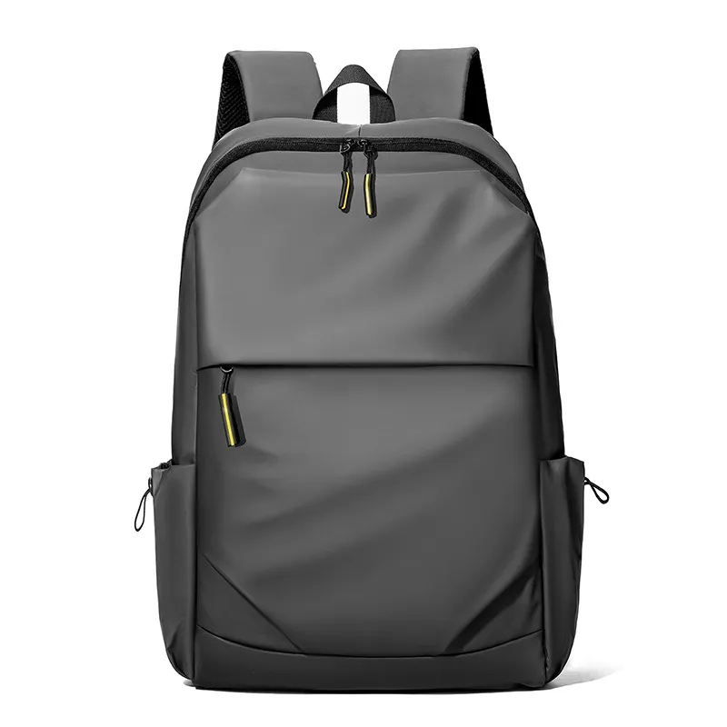 Men'S Casual Business 15 Inch Laptop Backpack Oxford Cloth Curved Shoulder Strap Solid Color