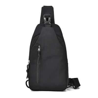 Men's Fashion Casual Solid Color Nylon Chest Bag for Travel