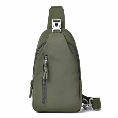 Men's Fashion Casual Solid Color Nylon Chest Bag for Travel