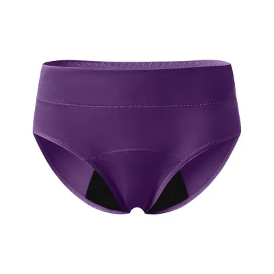 Women Fashion Solid Color Mid-Waist Breathable Period Underwear