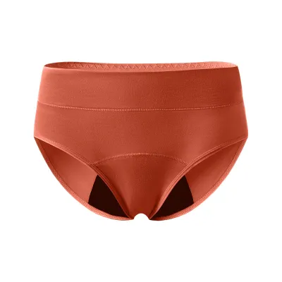Women Fashion Solid Color Mid-Waist Breathable Period Underwear