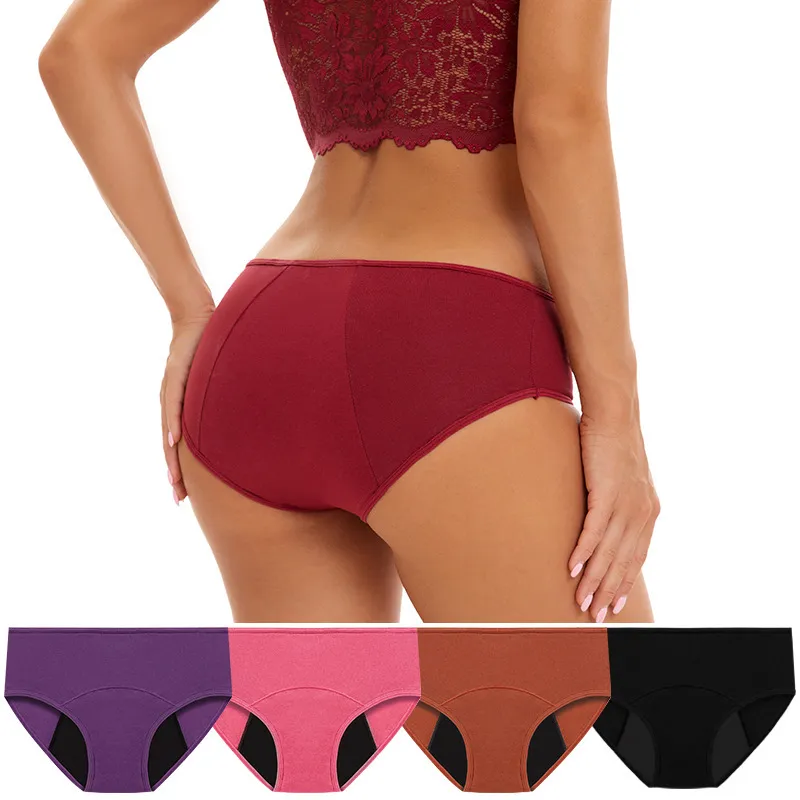Women Fashion Three-Layer Low Waist Period Underwear