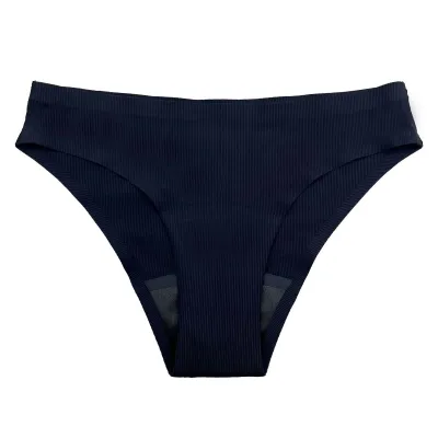 Women Fashion Solid Color Traceless Ice Silk Rib 4 Layer Period Underwear