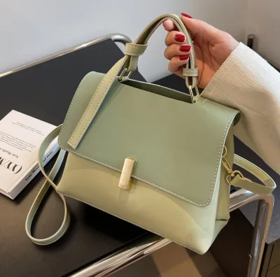 Women Fashion Casual Simple Portable Small Square PU Handbag