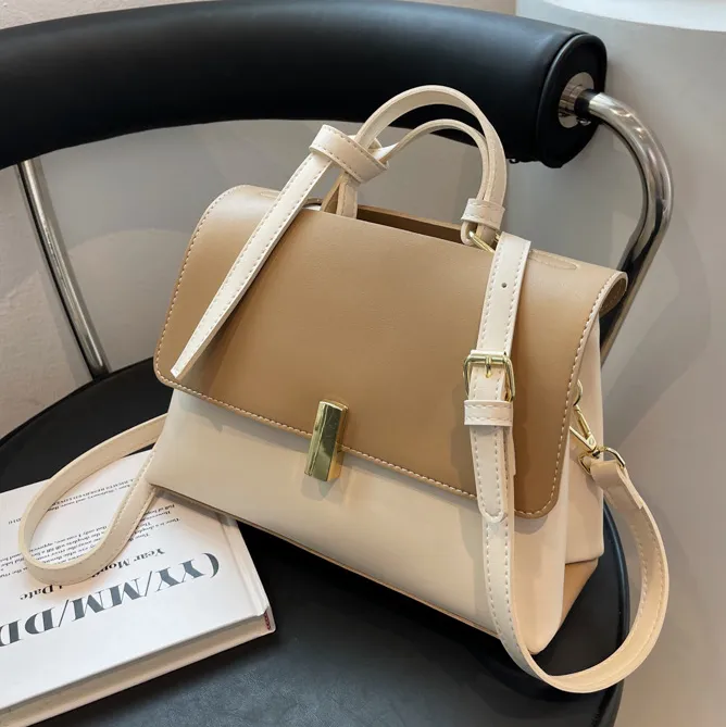 Women Fashion Casual Simple Portable Small Square PU Handbag