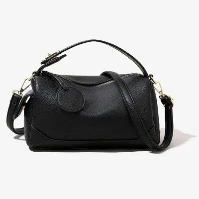 Women Fashion Casual Simple Solid Color Soft PU Leather Handbag Tote