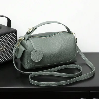Women Fashion Casual Simple Solid Color Soft PU Leather Handbag Tote