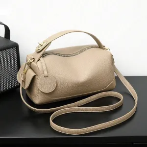 Women Fashion Casual Simple Solid Color Soft PU Leather Handbag Tote