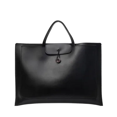 Women Fashion Simple Retro Solid Color Large Capacity PU Handbag