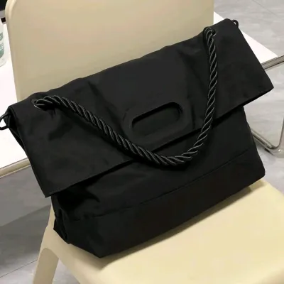 Women Casual Solid Color Large Capacity Polyester Tote Shoulder Bag