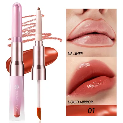 Youngvision Double-Headed Mirror 2-In-1 Multi-Purpose Lip Gloss with Mirror Finish and Natural 3D Effect