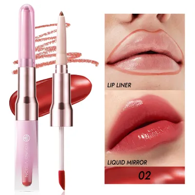 Youngvision Double-Headed Mirror 2-In-1 Multi-Purpose Lip Gloss with Mirror Finish and Natural 3D Effect