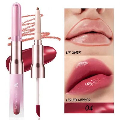 Youngvision Double-Headed Mirror 2-In-1 Multi-Purpose Lip Gloss with Mirror Finish and Natural 3D Effect