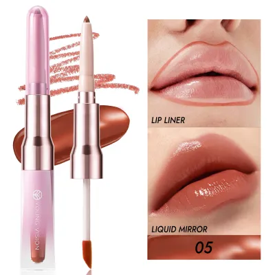 Youngvision Double-Headed Mirror 2-In-1 Multi-Purpose Lip Gloss with Mirror Finish and Natural 3D Effect