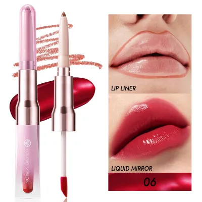 Youngvision Double-Headed Mirror 2-In-1 Multi-Purpose Lip Gloss with Mirror Finish and Natural 3D Effect