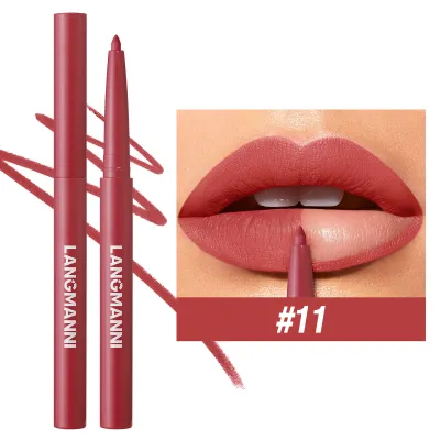 Langmanni Twelve Color Matte Lip Liner Long Lasting Natural Three-Dimensional