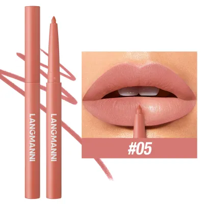Langmanni Twelve Color Matte Lip Liner Long Lasting Natural Three-Dimensional