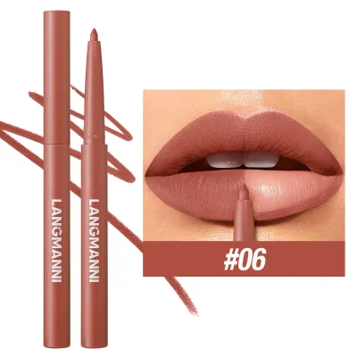 Langmanni Twelve Color Matte Lip Liner Long Lasting Natural Three-Dimensional