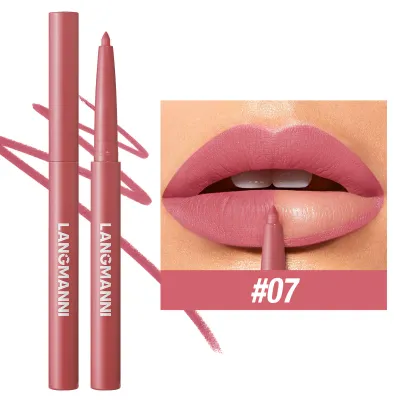 Langmanni Twelve Color Matte Lip Liner Long Lasting Natural Three-Dimensional