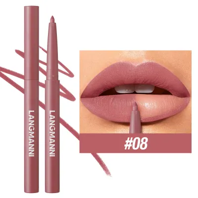 Langmanni Twelve Color Matte Lip Liner Long Lasting Natural Three-Dimensional