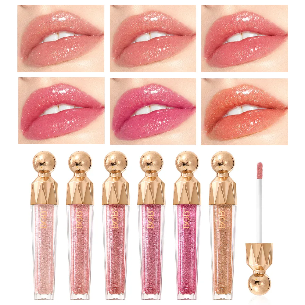 Bob Water Gloss Mirror Lip Glaze Moisturizing Pearlescent Golden Flash