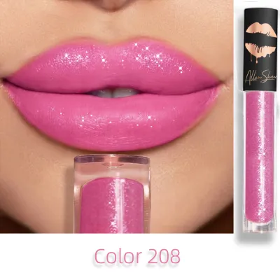 Women Sequins Matte Lip Glaze Easy To Color 3 Years Shelf Life