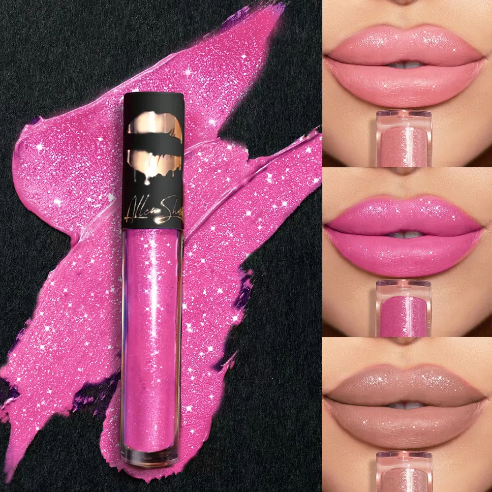 Women Sequins Matte Lip Glaze Easy To Color 3 Years Shelf Life