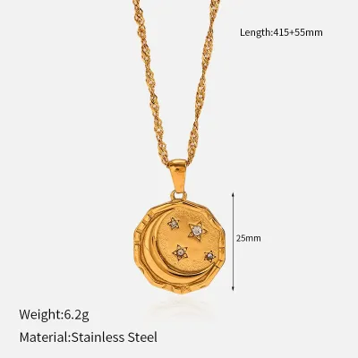 Women's Fashion 316L Stainless Steel Rhinestone Teardrop Pendant Necklace
