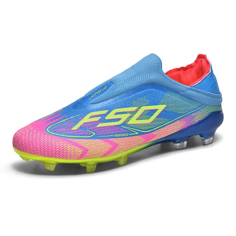 Men Fashion Casual Printed High Top Long Stud Soccer Football Shoes