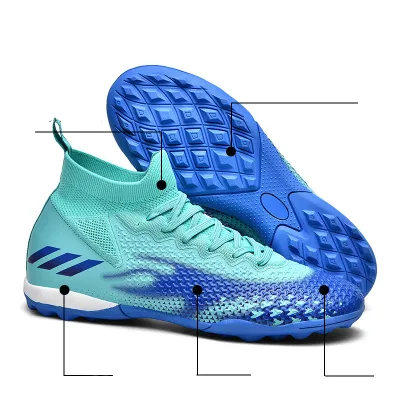 Men Fashion Casual High Top Short Stud Soccer Football Shoes
