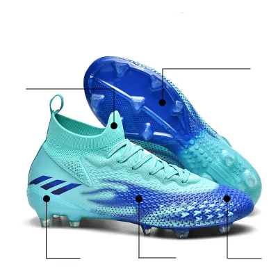 Men Fashion Casual High Top Long Stud Soccer Football Shoes