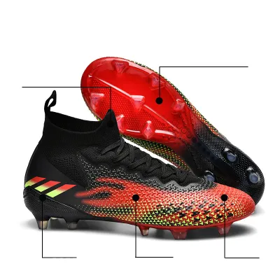 Men Fashion Casual High Top Long Stud Soccer Football Shoes