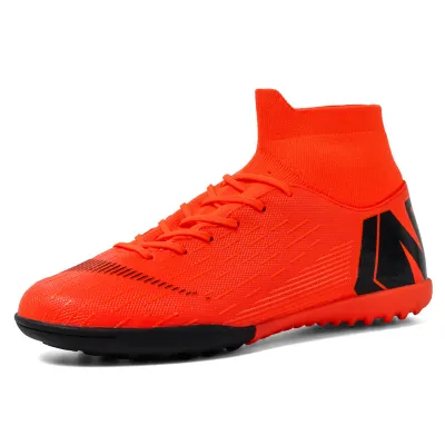 Men Fashion Casual Breathable High-Top Short Stud Soccer Football Shoes
