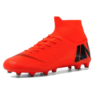 Men Fashion Casual Breathable High-Top Long Stud Soccer Football Shoes
