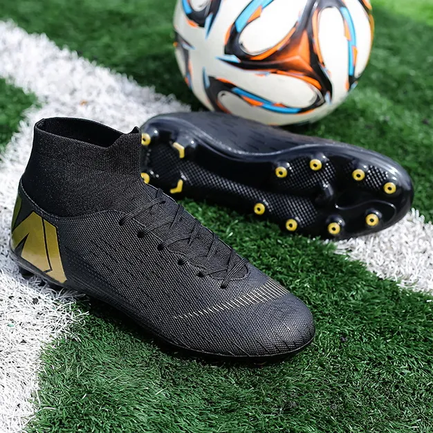 Men Fashion Casual Breathable High-Top Long Stud Soccer Football Shoes