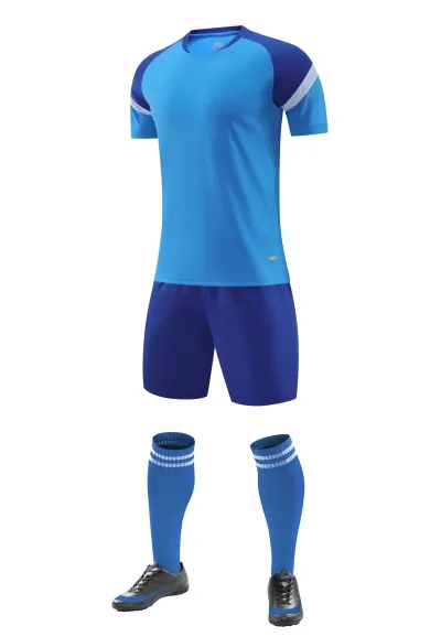 Men Fashion Football Sports Short-Sleeve Shirt Slim Fit Shorts Two-Piece Set