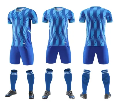Men Fashion Printed Football Sports Short-Sleeve Shirt Slim Fit Shorts Two-Piece Set