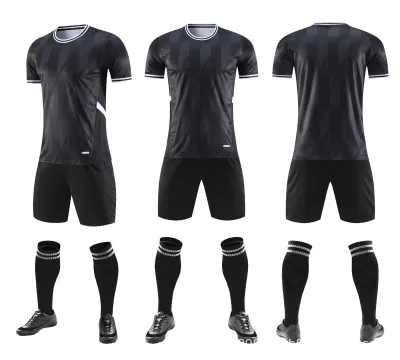 Men Fashion Printed Football Sports Short-Sleeve Shirt Slim Fit Shorts Two-Piece Set
