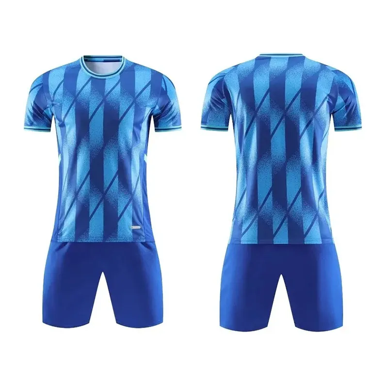 Men Fashion Printed Football Sports Short-Sleeve Shirt Slim Fit Shorts Two-Piece Set