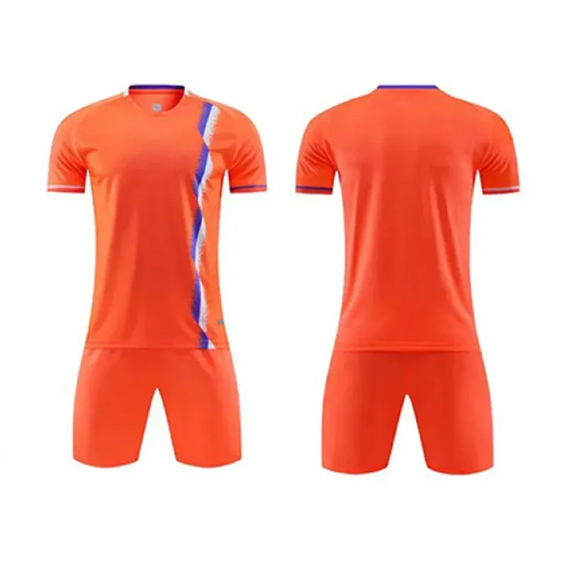 Men Fashion Printed Football Sports Short-Sleeve Shirt Slim Fit Shorts Two-Piece Set