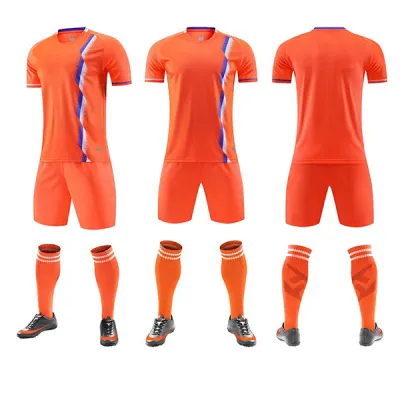 Men Fashion Printed Football Sports Short-Sleeve Shirt Slim Fit Shorts Two-Piece Set