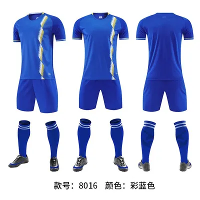 Men Fashion Printed Football Sports Short-Sleeve Shirt Slim Fit Shorts Two-Piece Set