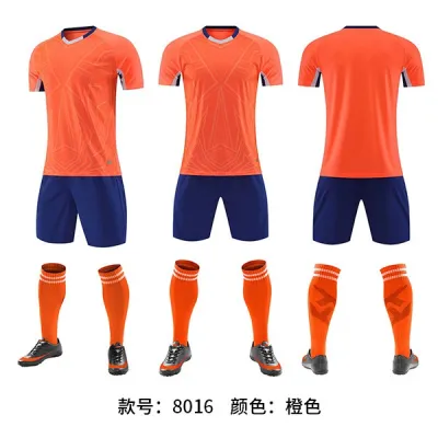 Men Fashion Printed Football Sports Short-Sleeve Shirt Slim Fit Shorts Two-Piece Set