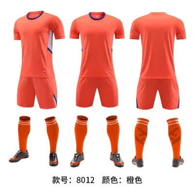 Men Fashion Printed Football Sports Short-Sleeve Shirt Slim Fit Shorts Two-Piece Set