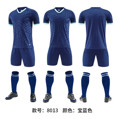Men Fashion Printed Football Sports Short-Sleeve Shirt Slim Fit Shorts Two-Piece Set