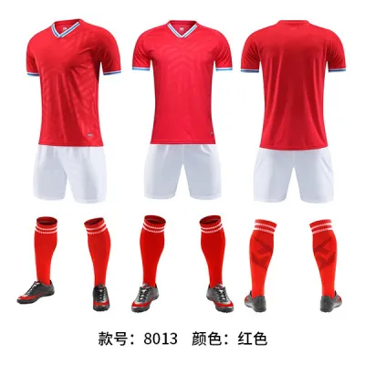 Men Fashion Printed Football Sports Short-Sleeve Shirt Slim Fit Shorts Two-Piece Set